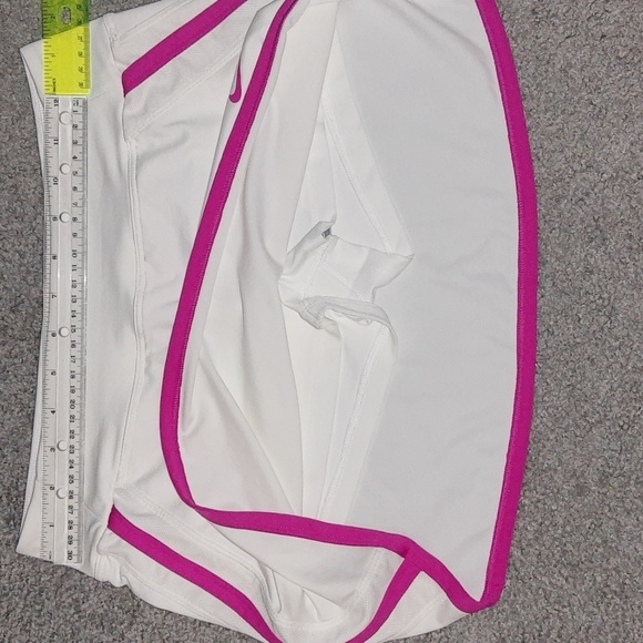 NWT. Nike Tennis Dri-Fit Power Skirt Skort. Attached shorts. White and Pink Sz L - Picture 6 of 7